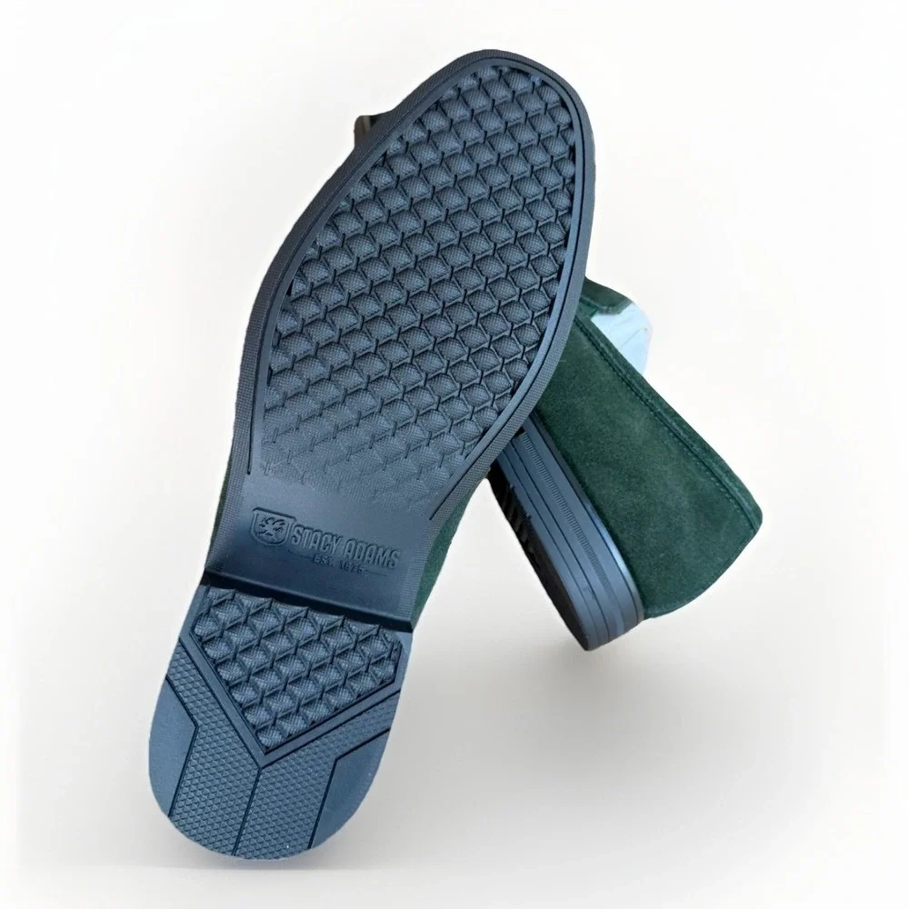 Stacy Adams Ravelle Men's Size 7 Suede Loafers Moc Toe Bit Slip on Shoes Green